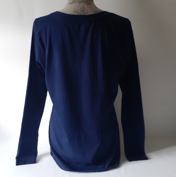 Arizona Jeans Co. women's navy long-sleeve owl print top size XL - Picture 2 of 10